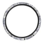 Drawing Orchid Pattern Print Car Steering Wheel Cover