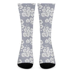 Drawing Orchid Pattern Print Crew Socks