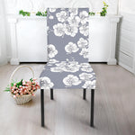 Drawing Orchid Pattern Print Dining Chair Slipcover