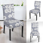 Drawing Orchid Pattern Print Dining Chair Slipcover