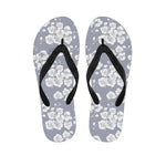 Drawing Orchid Pattern Print Flip Flops