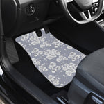 Drawing Orchid Pattern Print Front and Back Car Floor Mats