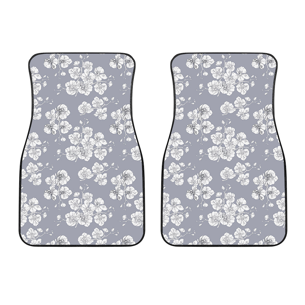 Drawing Orchid Pattern Print Front Car Floor Mats