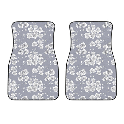 Drawing Orchid Pattern Print Front Car Floor Mats