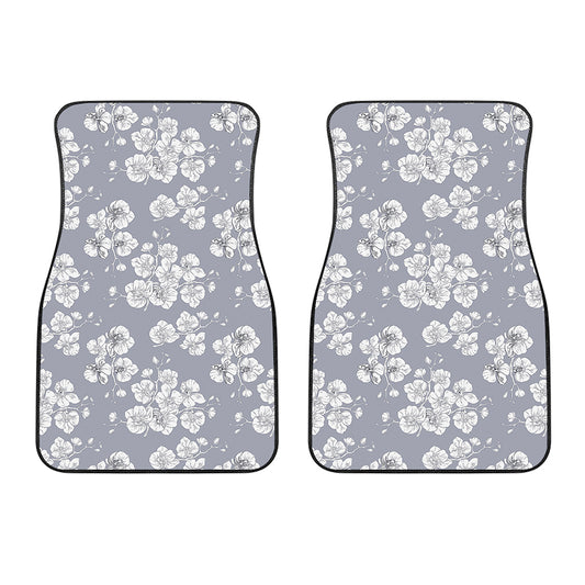 Drawing Orchid Pattern Print Front Car Floor Mats