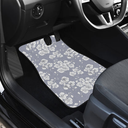Drawing Orchid Pattern Print Front Car Floor Mats