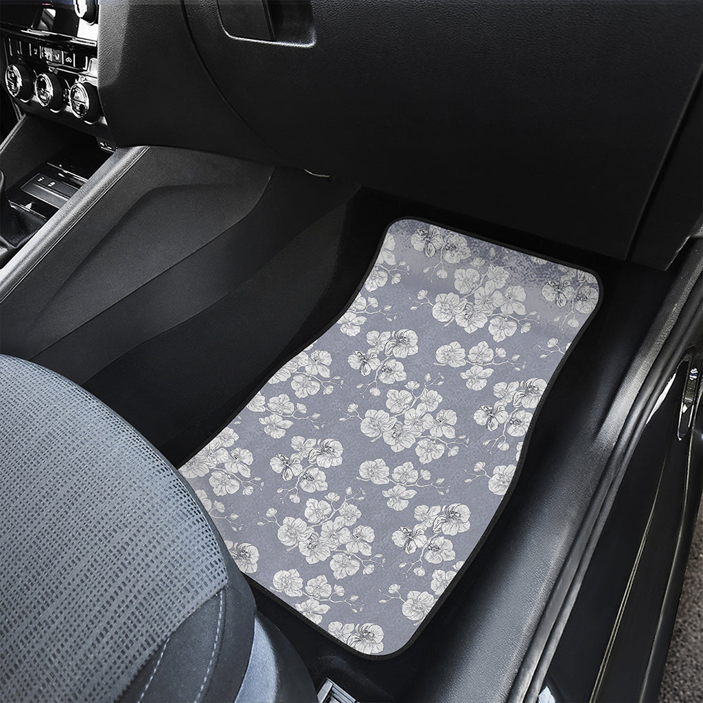 Drawing Orchid Pattern Print Front Car Floor Mats