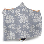 Drawing Orchid Pattern Print Hooded Blanket