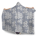 Drawing Orchid Pattern Print Hooded Blanket