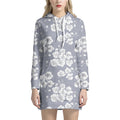 Drawing Orchid Pattern Print Pullover Hoodie Dress