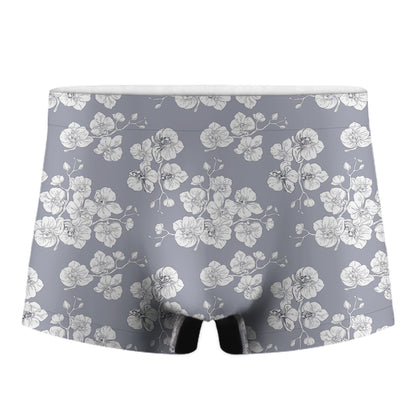 Drawing Orchid Pattern Print Men's Boxer Briefs
