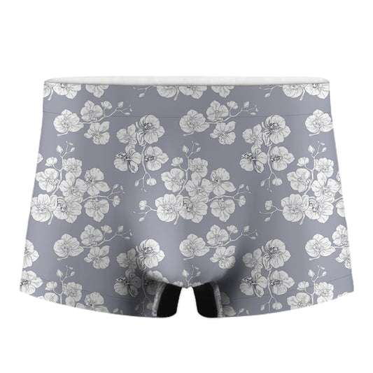 Drawing Orchid Pattern Print Men's Boxer Briefs