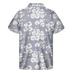Drawing Orchid Pattern Print Men's Short Sleeve Shirt