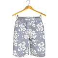 Drawing Orchid Pattern Print Men's Shorts