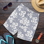 Drawing Orchid Pattern Print Men's Shorts