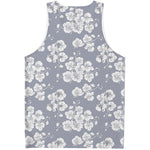 Drawing Orchid Pattern Print Men's Tank Top