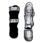 Drawing Orchid Pattern Print Muay Thai Shin Guard