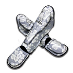 Drawing Orchid Pattern Print Muay Thai Shin Guard