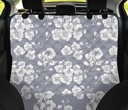 Drawing Orchid Pattern Print Pet Car Back Seat Cover