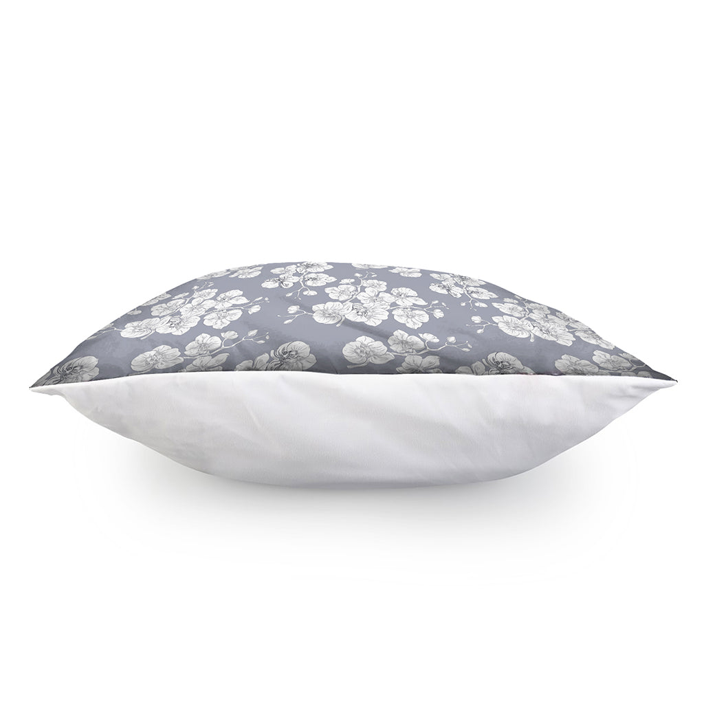 Drawing Orchid Pattern Print Pillow Cover