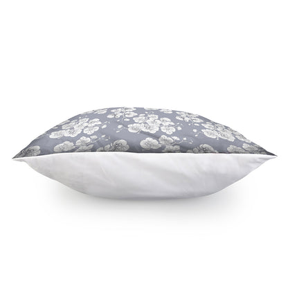 Drawing Orchid Pattern Print Pillow Cover