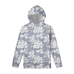 Drawing Orchid Pattern Print Pullover Hoodie