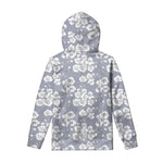 Drawing Orchid Pattern Print Pullover Hoodie