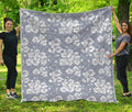Drawing Orchid Pattern Print Quilt