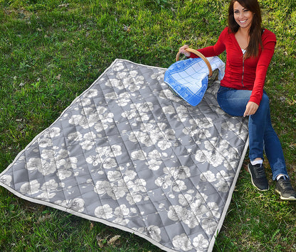 Drawing Orchid Pattern Print Quilt