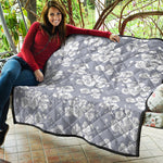 Drawing Orchid Pattern Print Quilt