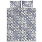 Drawing Orchid Pattern Print Quilt Bed Set