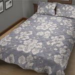Drawing Orchid Pattern Print Quilt Bed Set