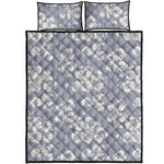 Drawing Orchid Pattern Print Quilt Bed Set