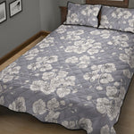 Drawing Orchid Pattern Print Quilt Bed Set