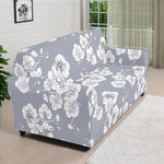 Drawing Orchid Pattern Print Sofa Cover
