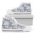Drawing Orchid Pattern Print White High Top Sneakers