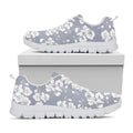 Drawing Orchid Pattern Print White Running Shoes