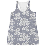 Drawing Orchid Pattern Print Women's Racerback Tank Top