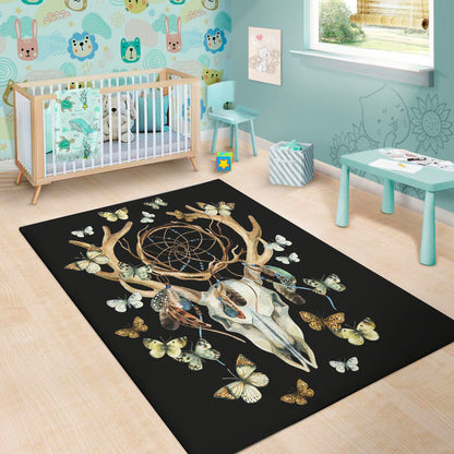 Dreamcatcher Deer Skull Print Area Rug