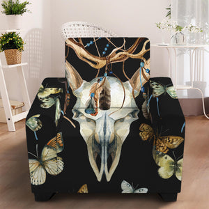 Dreamcatcher Deer Skull Print Armchair Slipcover