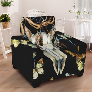 Dreamcatcher Deer Skull Print Armchair Slipcover