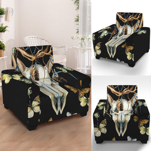 Dreamcatcher Deer Skull Print Armchair Slipcover