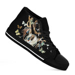 Dreamcatcher Deer Skull Print Black High Top Shoes
