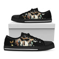 Dreamcatcher Deer Skull Print Black Low Top Sneakers
