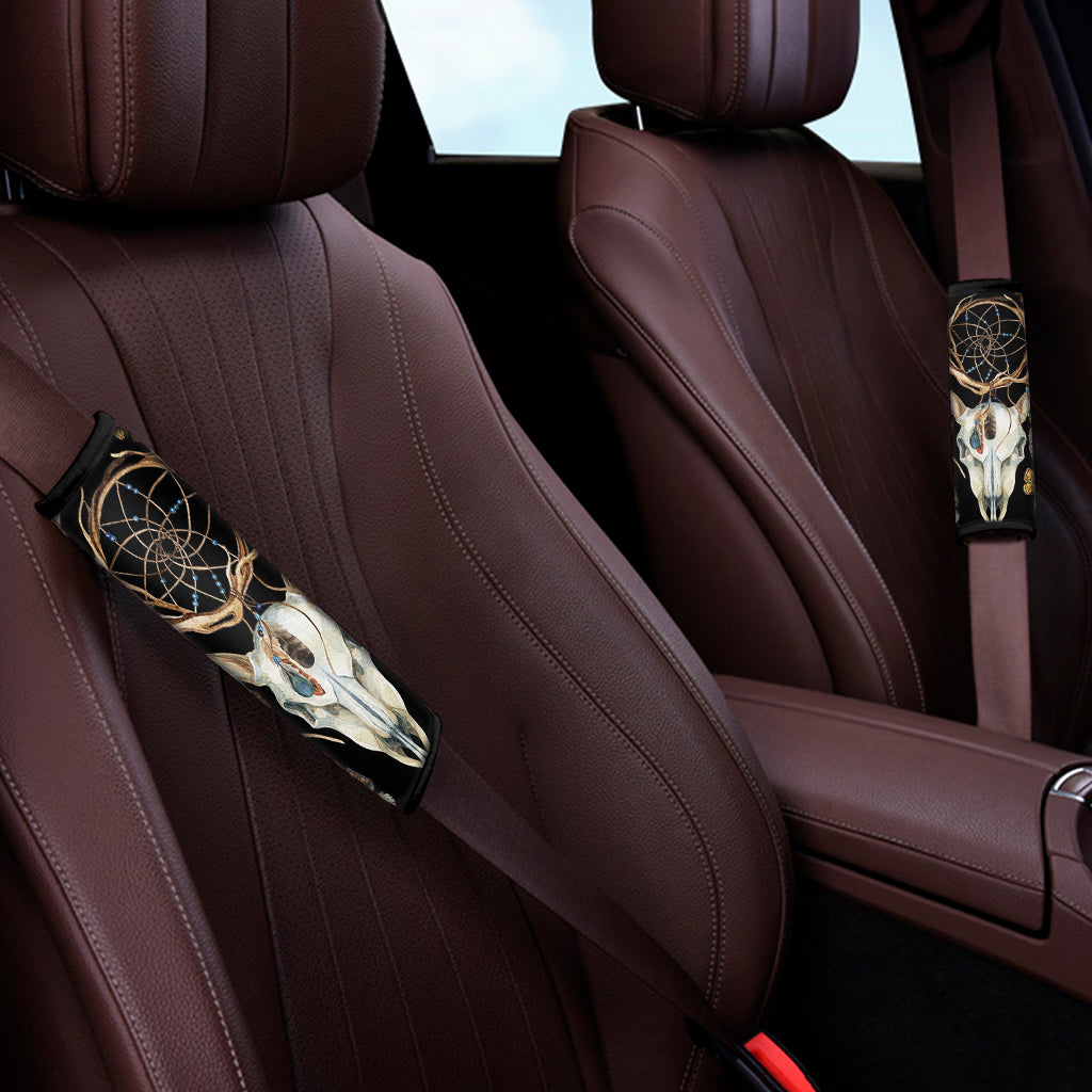 Dreamcatcher Deer Skull Print Car Seat Belt Covers