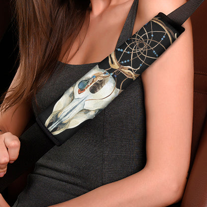 Dreamcatcher Deer Skull Print Car Seat Belt Covers