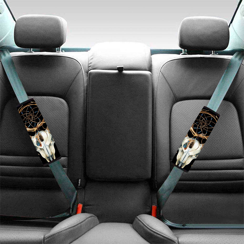 Dreamcatcher Deer Skull Print Car Seat Belt Covers