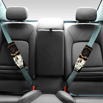 Dreamcatcher Deer Skull Print Car Seat Belt Covers