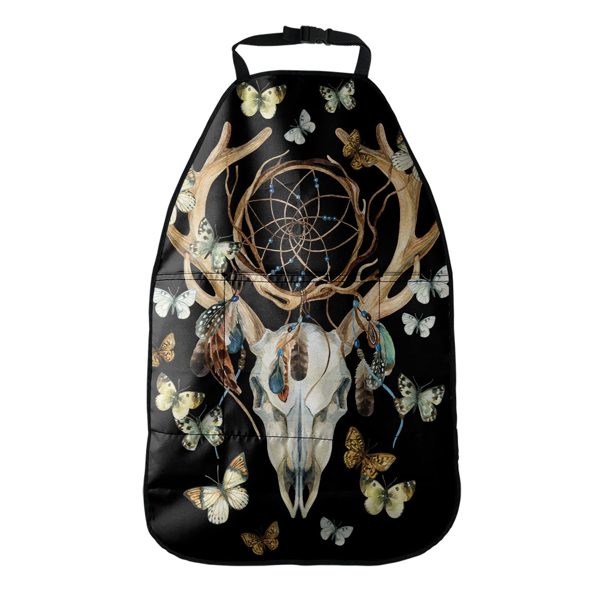 Dreamcatcher Deer Skull Print Car Seat Organizers