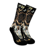 Dreamcatcher Deer Skull Print Crew Socks